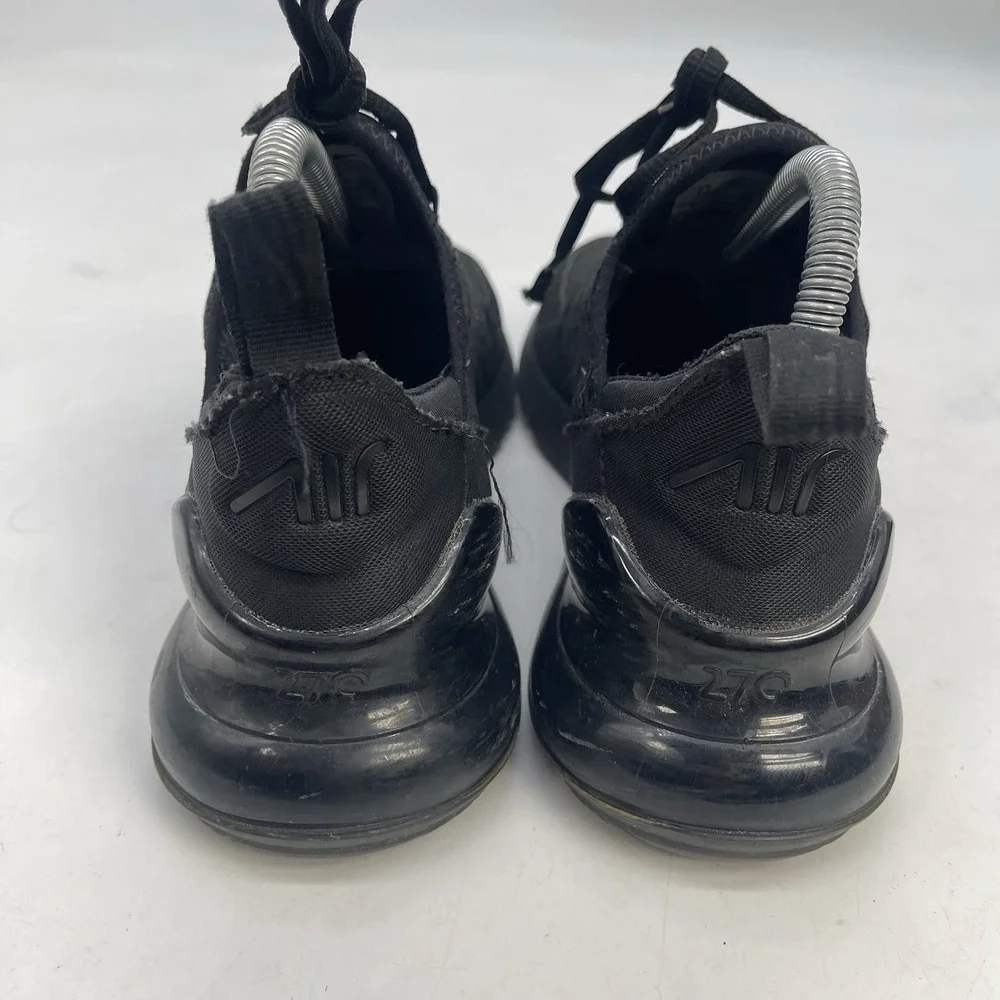 Nike Air Max 270 Triple Black Shoes Womens 7.5 Trainers Lace Up Running Casual